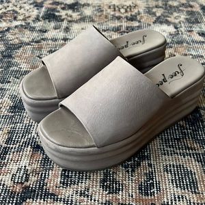 Free People Gray Harbor Platform Sandals Size 36
